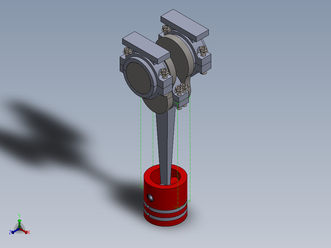 活塞连杆总成正等轴测图