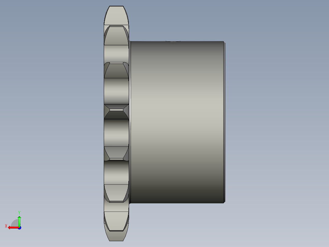 204-011电机链轮15Z08B后视图