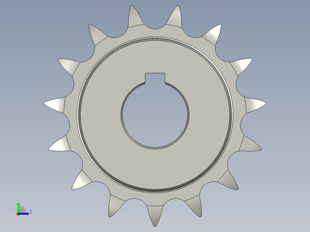 204-011电机链轮15Z08B左视图