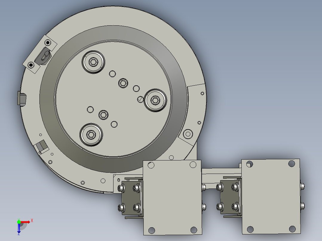 精密的震动送料盘俯视图