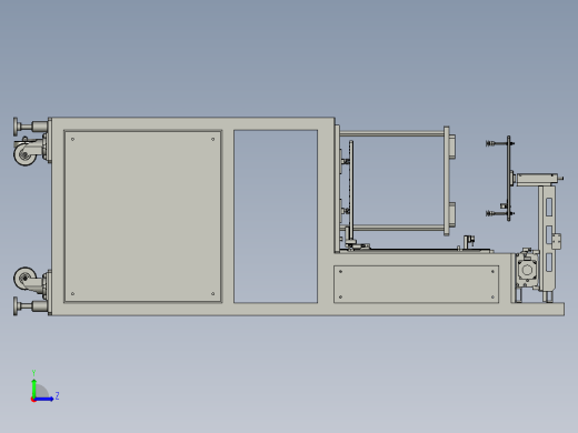 负极电池极片放料机左视缩略图