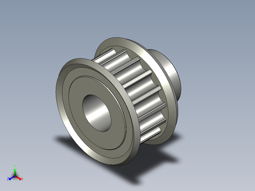 圆孔小凸缘型精确圆弧齿5GT-B同步轮支持定制SLA16-5GT090-B-H10主视图