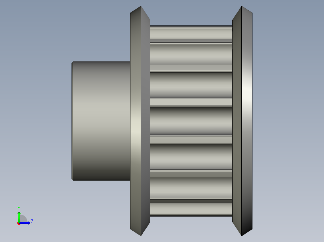 圆孔小凸缘型精确圆弧齿5GT-B同步轮支持定制SLA16-5GT090-B-H10左视图