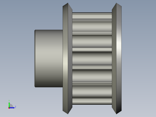 圆孔小凸缘型精确圆弧齿5GT-B同步轮支持定制SLA16-5GT090-B-H10左视缩略图