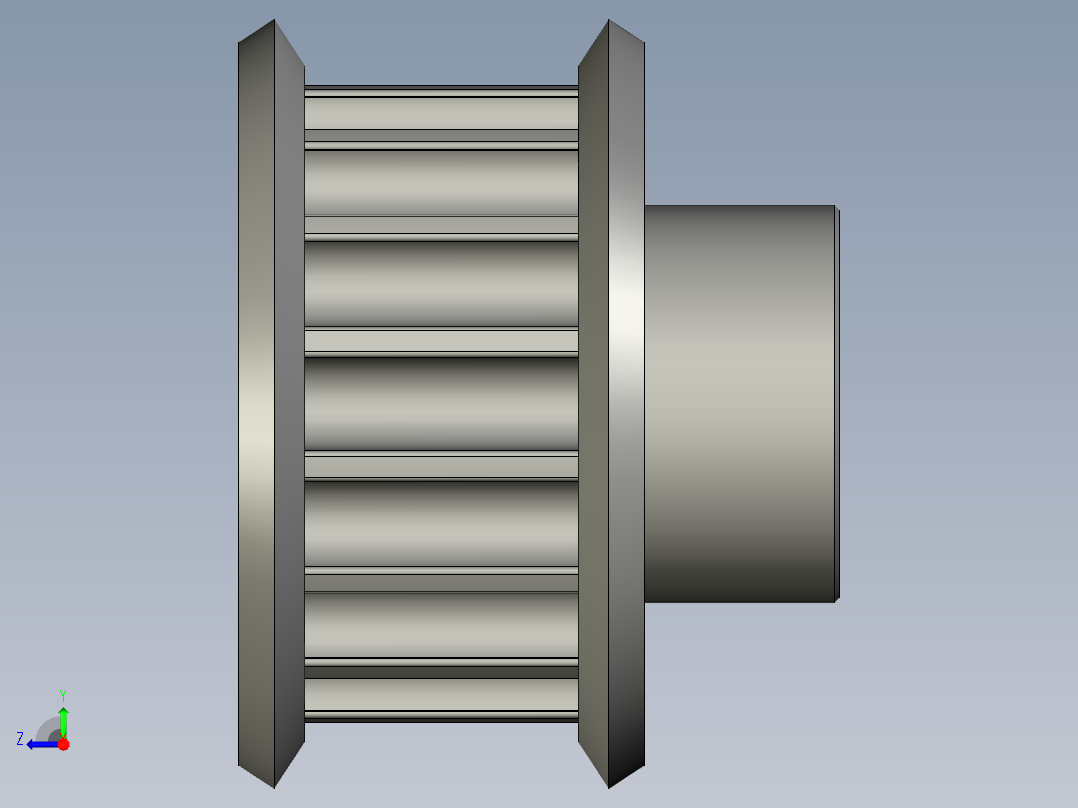 圆孔小凸缘型精确圆弧齿5GT-B同步轮支持定制SLA16-5GT090-B-H10右视图