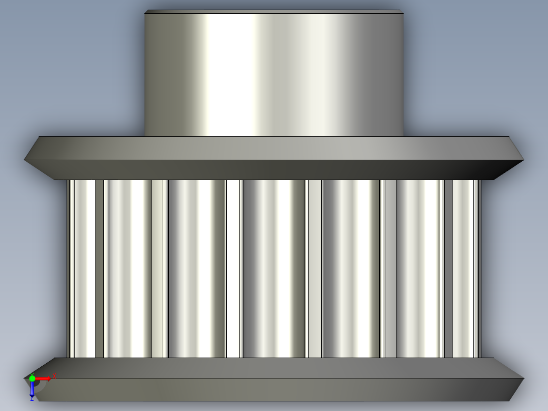 圆孔小凸缘型精确圆弧齿5GT-B同步轮支持定制SLA16-5GT090-B-H10俯视图