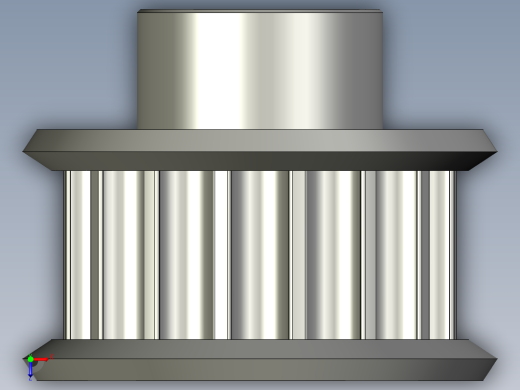 圆孔小凸缘型精确圆弧齿5GT-B同步轮支持定制SLA16-5GT090-B-H10俯视缩略图