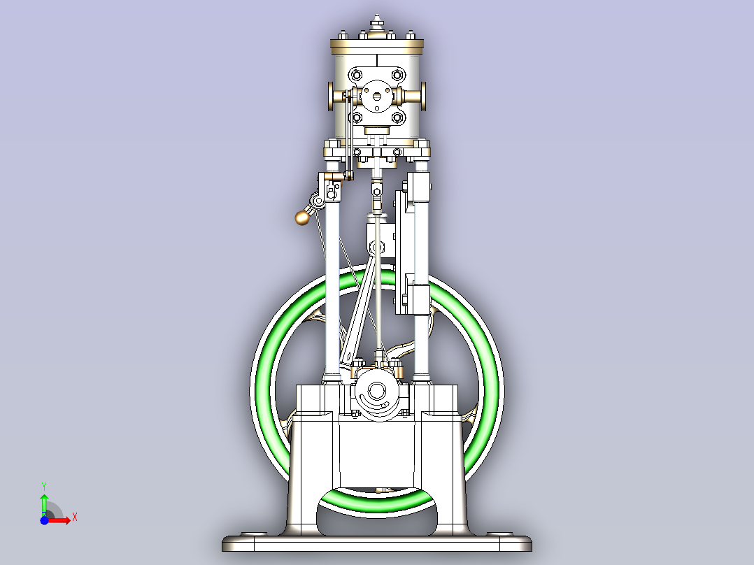 蒸汽引擎3D数模图纸前视图