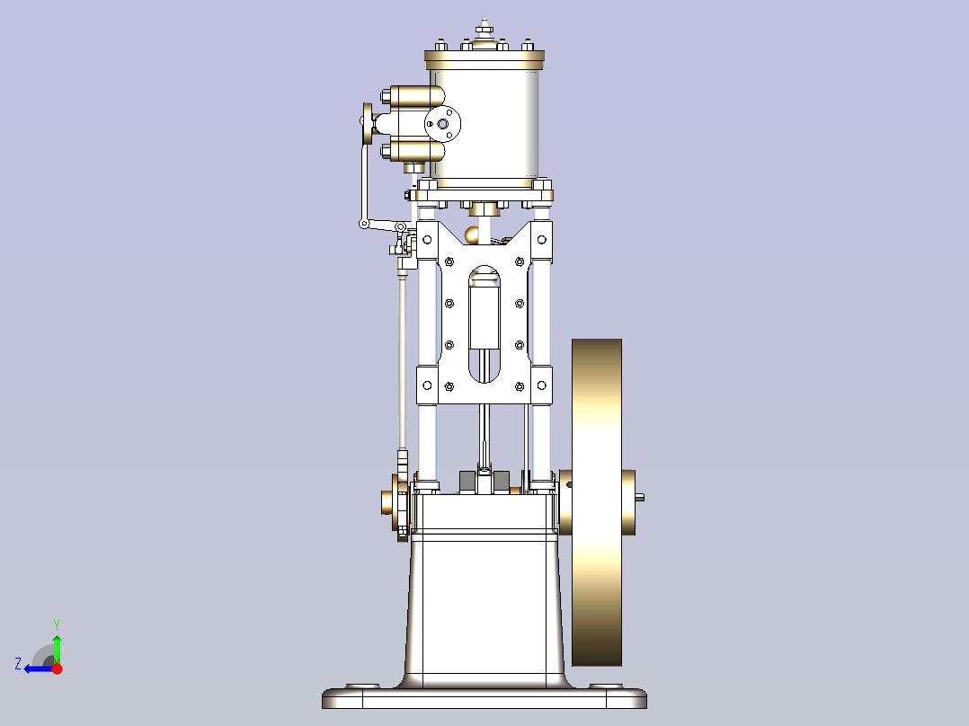 蒸汽引擎3D数模图纸右视图