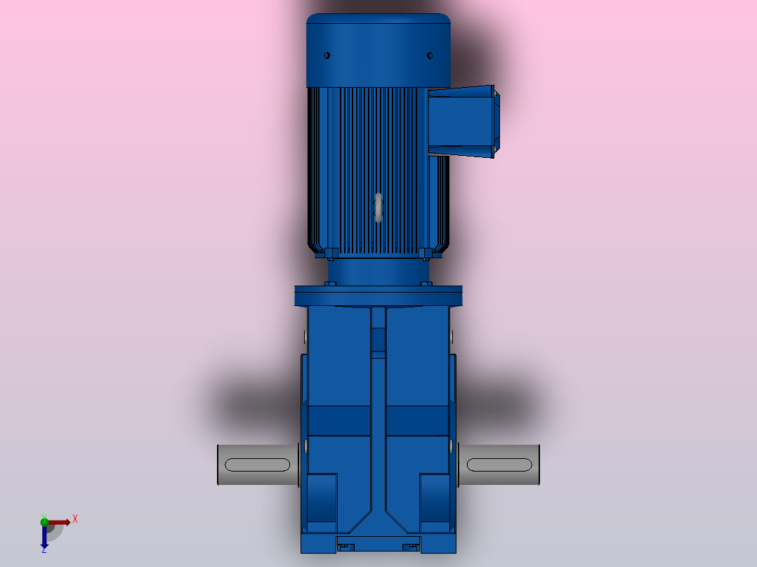 K87底脚轴伸式安装螺旋锥齿轮减速机K87-YV2.2-4P-115.16-M1-0°-B俯视图
