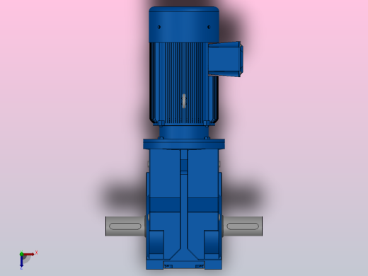 K87底脚轴伸式安装螺旋锥齿轮减速机K87-YV2.2-4P-115.16-M1-0°-B俯视缩略图