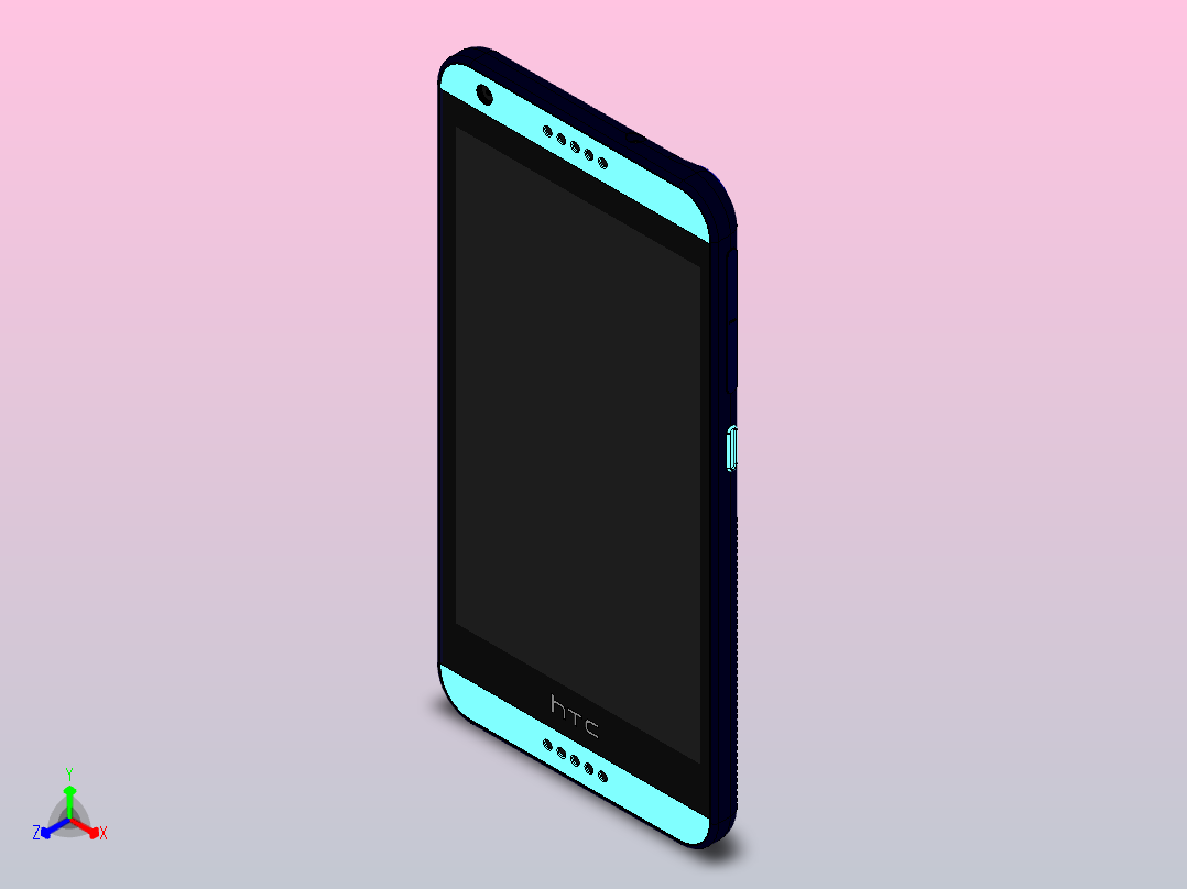 htc desire手机正等轴测图