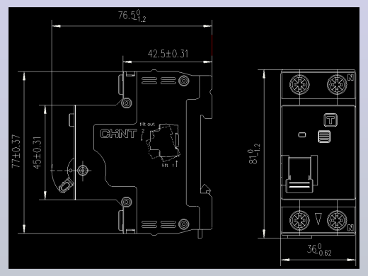 NXBLE-63YH 2P产品安装尺寸