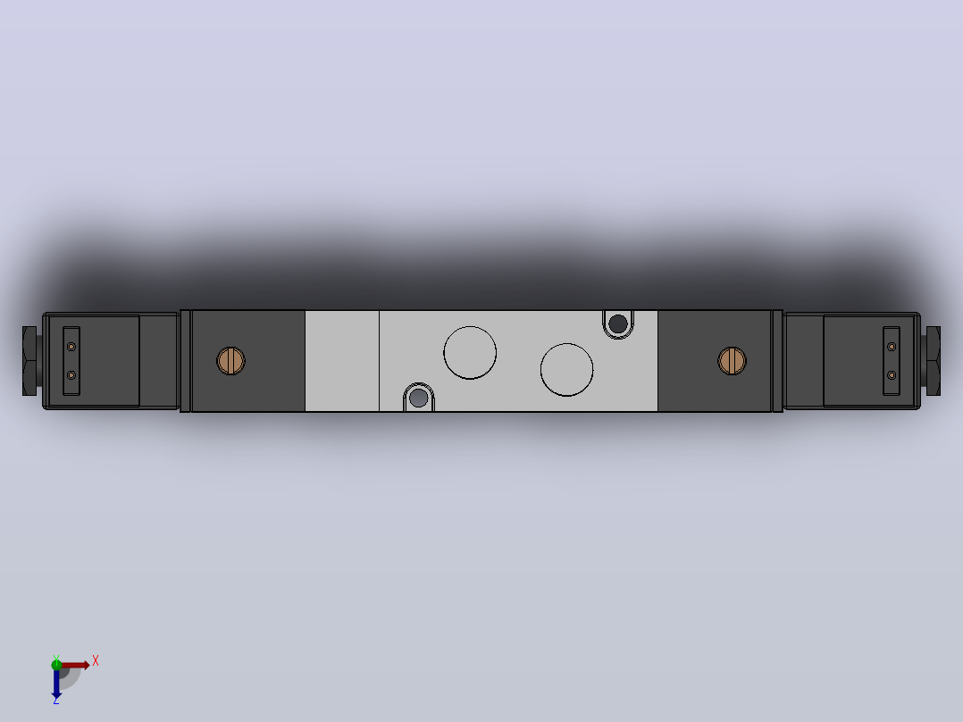 三位五通双电控换向阀（出线式）[QVZB5320-5G-01]俯视图