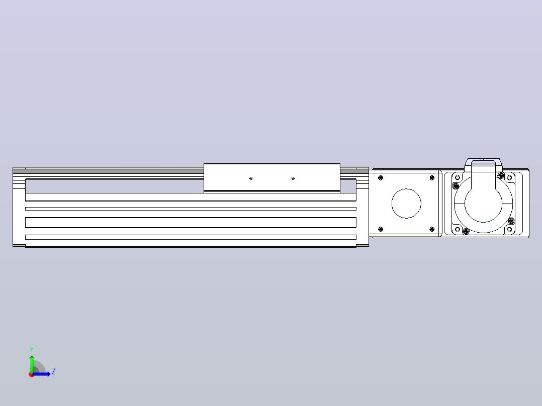 皮带直线轴半封闭可选导轨TPA-HNB-140D-120-L100-MR-C-P40-N3左视图