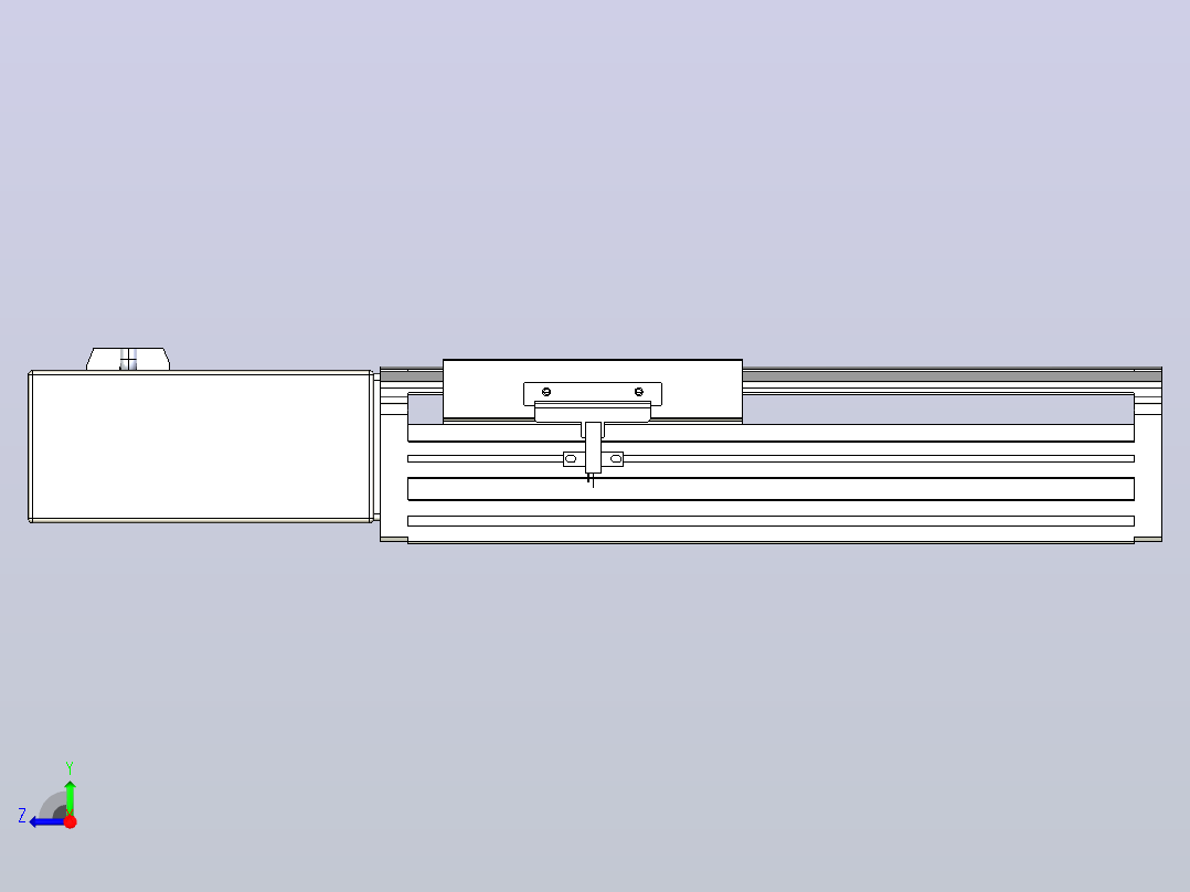 皮带直线轴半封闭可选导轨TPA-HNB-140D-120-L100-MR-C-P40-N3右视图