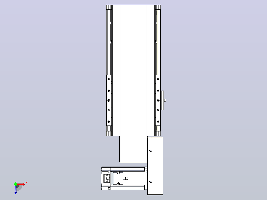 皮带直线轴半封闭可选导轨TPA-HNB-140D-120-L100-MR-C-P40-N3俯视图