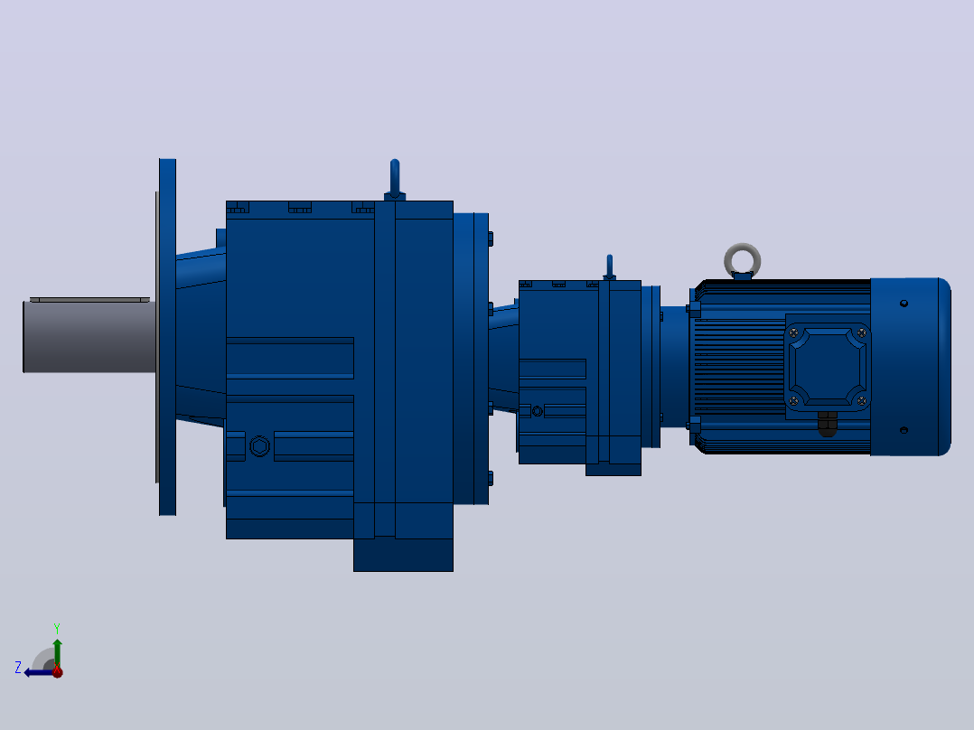 RF147R87法兰轴伸式组合型斜齿轮减速机RF147R87-Y7.5-4P-132M-M1-0°-Φ450右视图