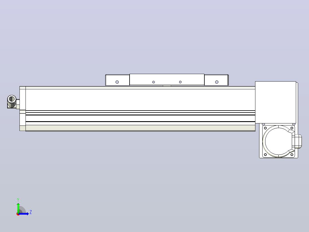 MCB17无尘皮带滑台[MCB17-L40-100-RD-P40-C3]左视图