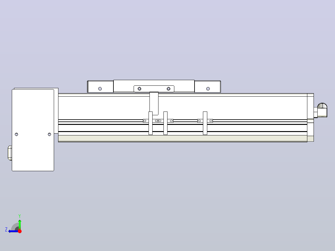 MCB17无尘皮带滑台[MCB17-L40-100-RD-P40-C3]右视图