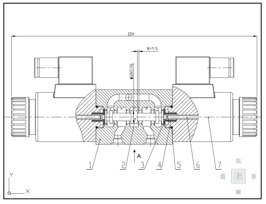 6通径三位四通电磁换向阀H型5凸肩（CAD+说明书）缩略图