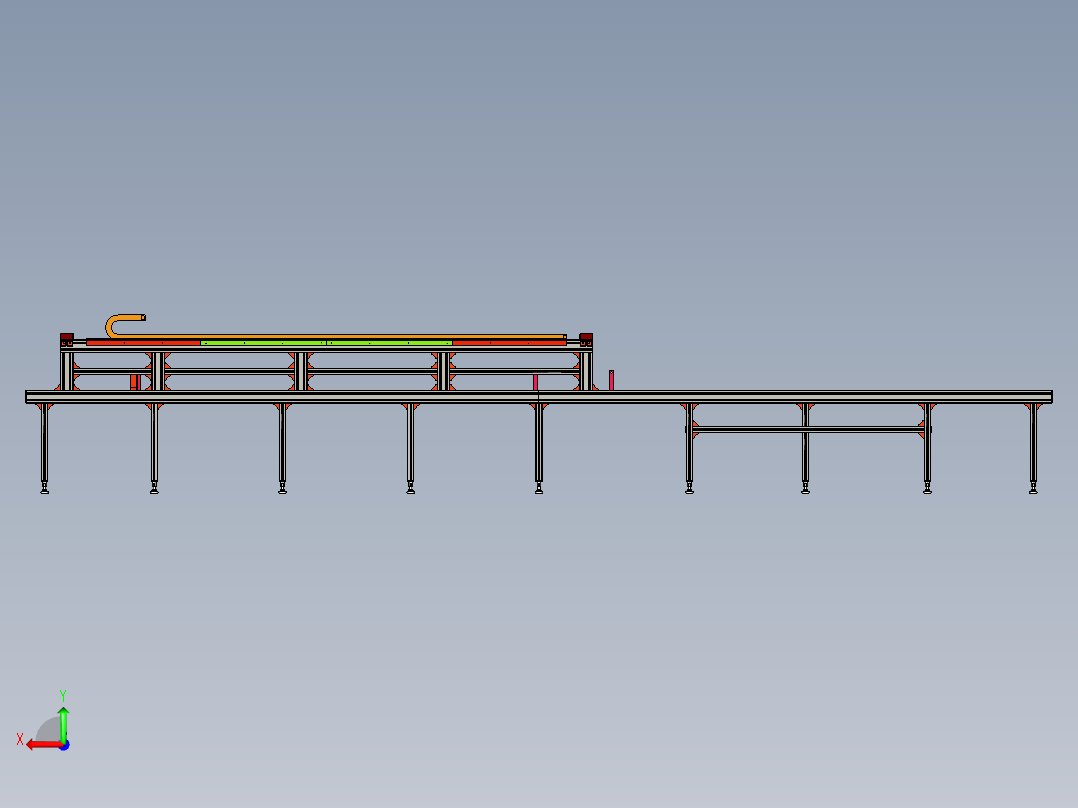 LED导轨灯流水线自动轨道灯体装配机ProE后视图