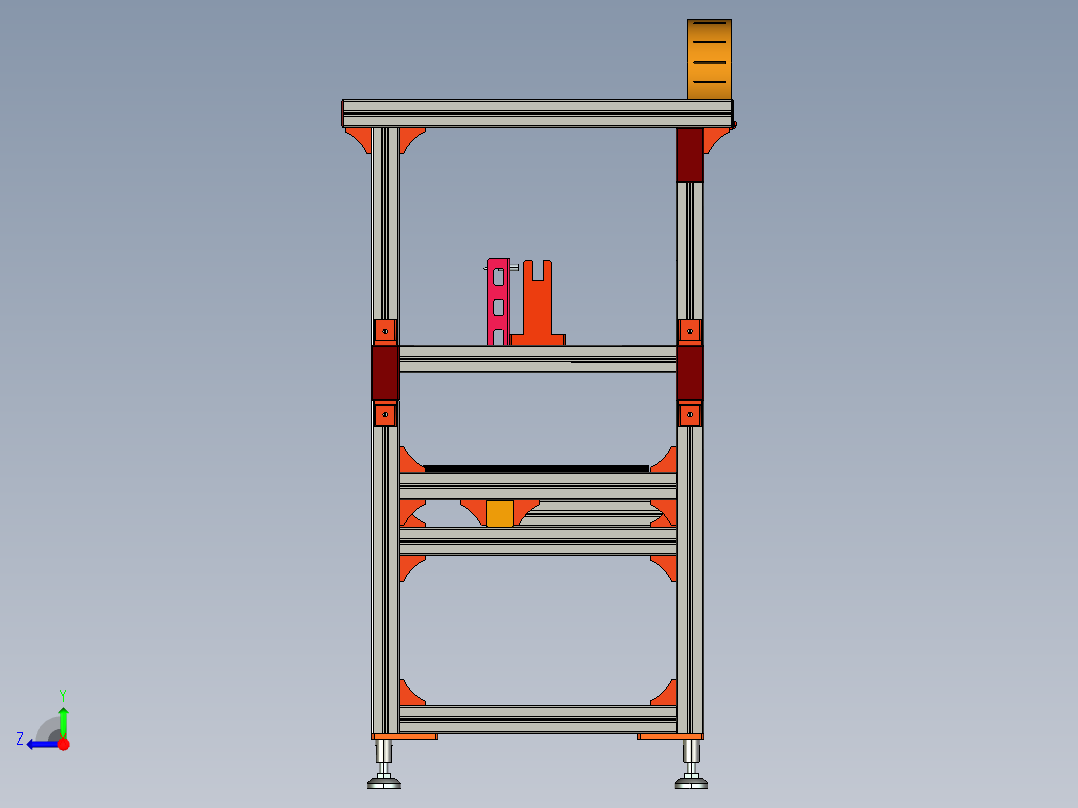LED导轨灯流水线自动轨道灯体装配机ProE右视图