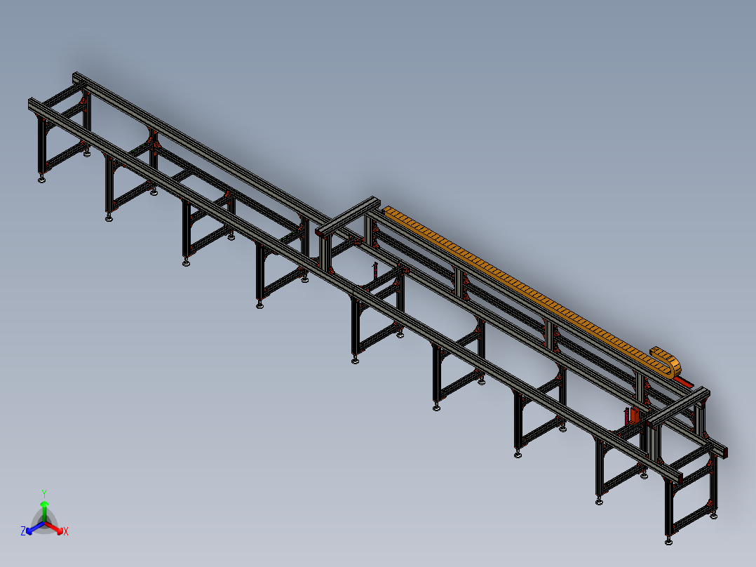 LED导轨灯流水线自动轨道灯体装配机ProE正等轴测图