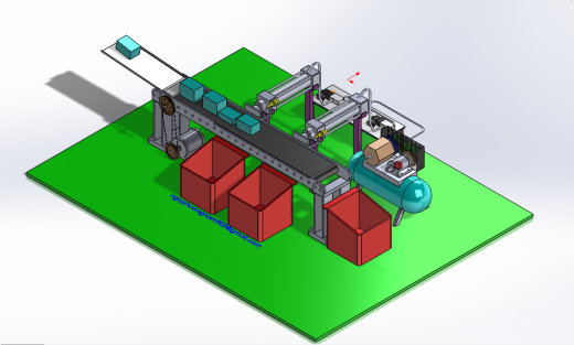 Product Sorting Conveyor产品分拣输送机3D数模图纸 Solidworks设计缩略图