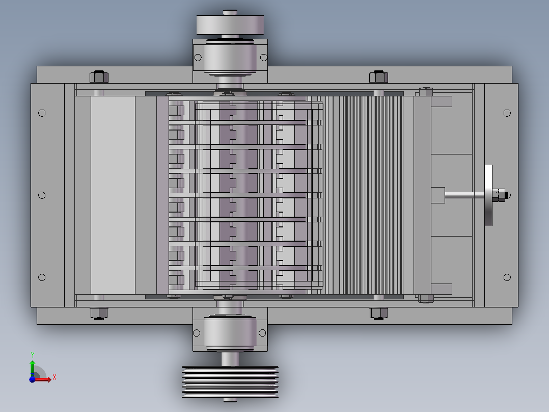 锤式破碎机三维SW模型含说明书和CAD前视图