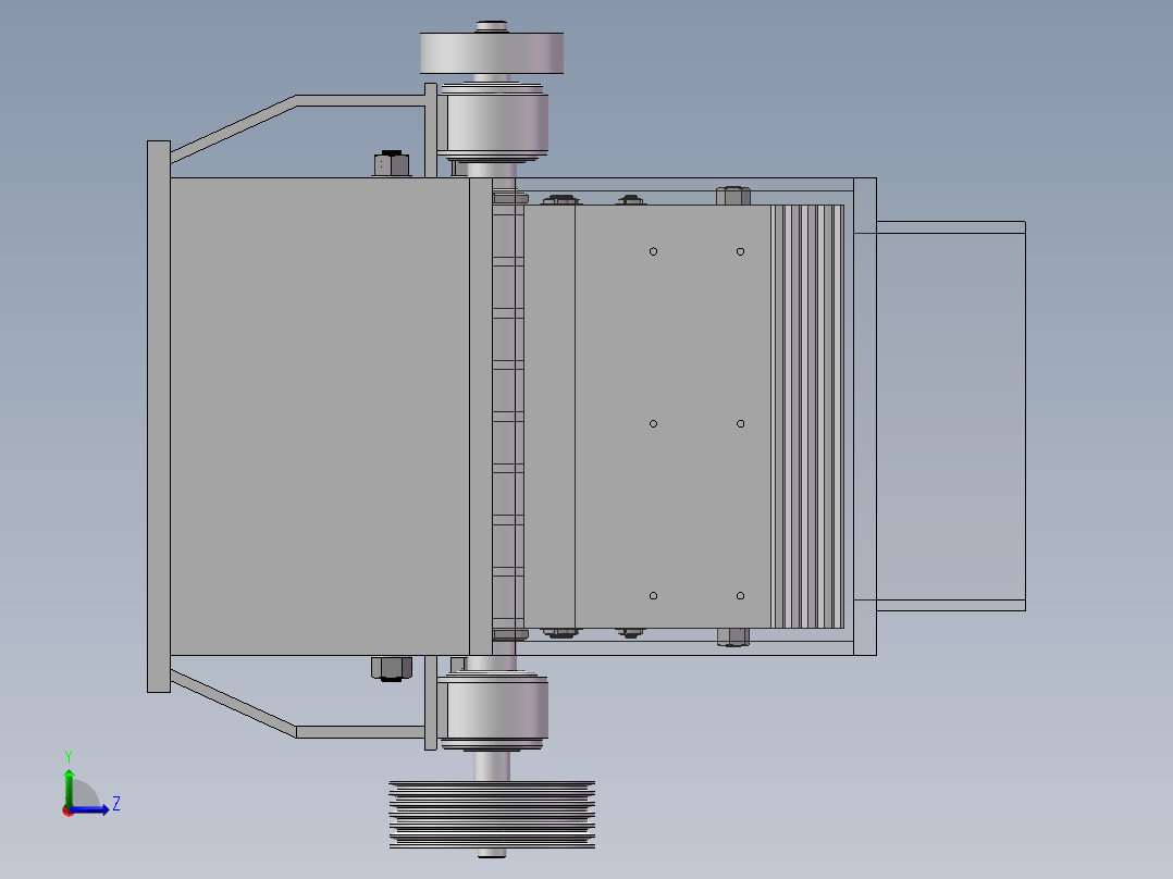 锤式破碎机三维SW模型含说明书和CAD左视图
