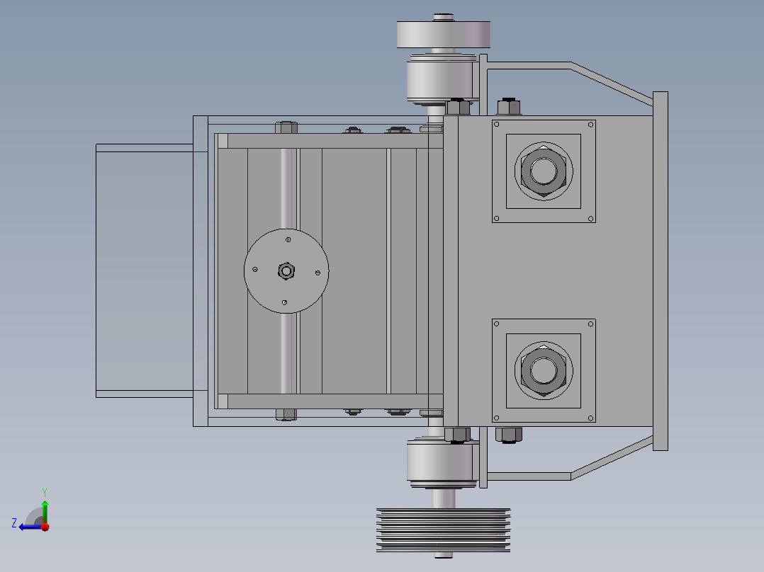 锤式破碎机三维SW模型含说明书和CAD右视图