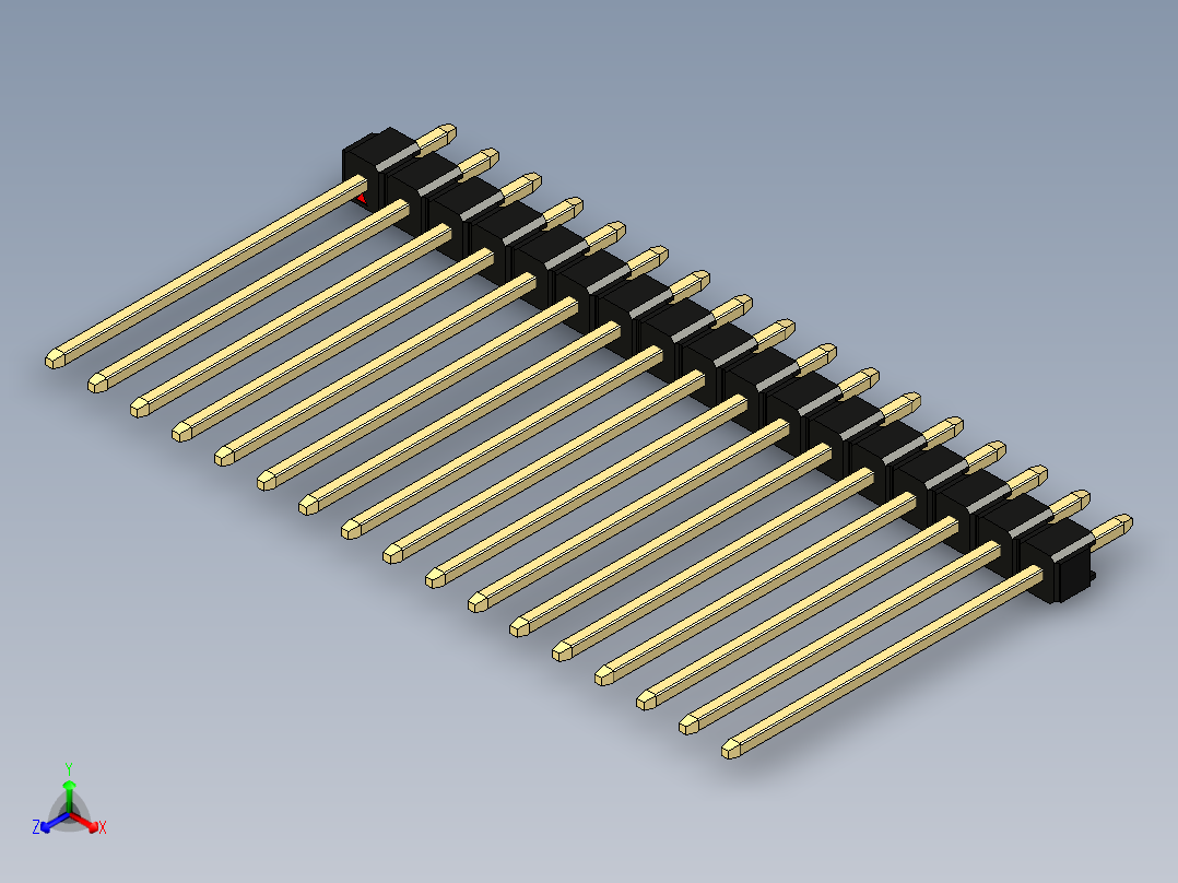 彩色公头100mil（2.54mm）系列-DS1021_black_1x17p_100mil_Type19_rev1.0主视图