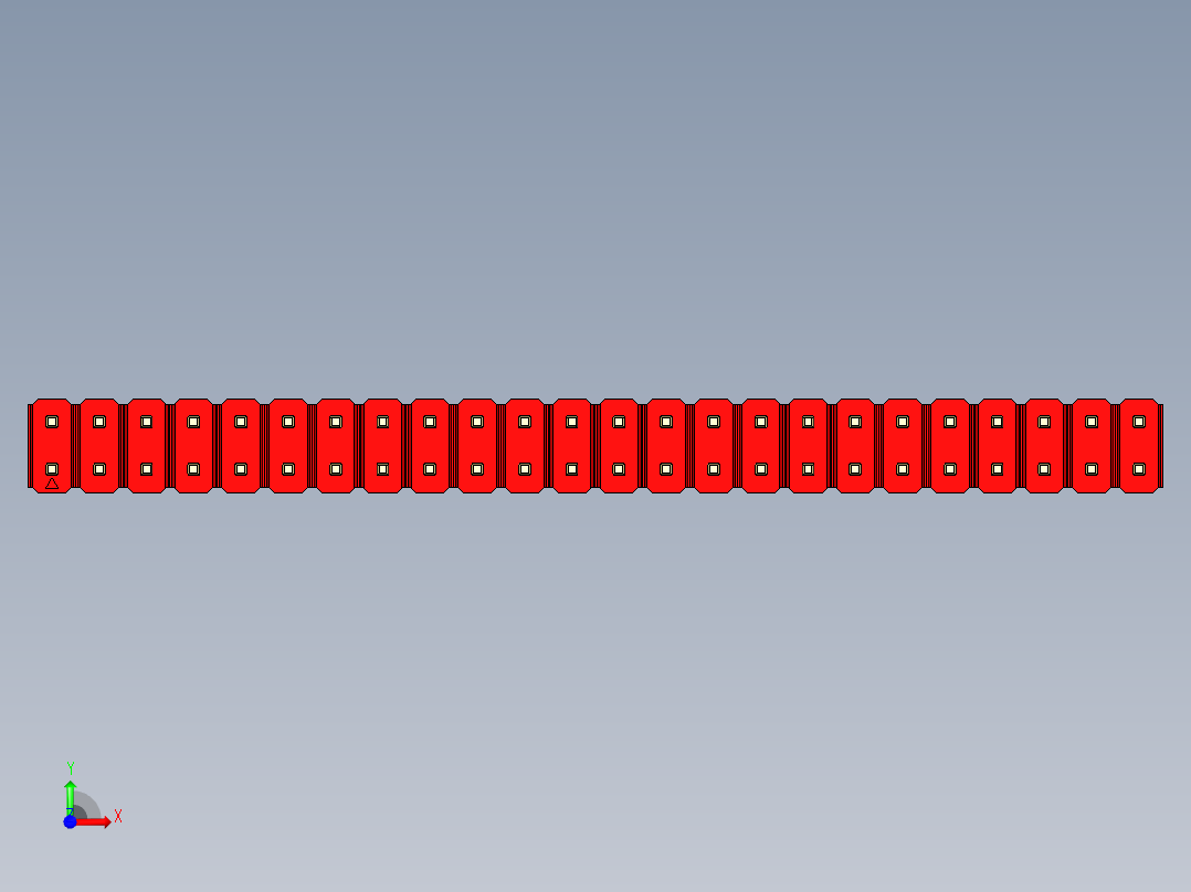 彩色公头100mil（2.54mm）系列-DS1021_red_2x24p_100mil_Type1_rev1.0前视图