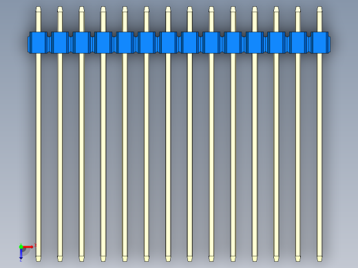 彩色公头100mil（2.54mm）系列-DS1021_blue_1x14p_100mil_Type43_rev1.0俯视缩略图