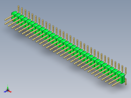 彩色公排针 100mil 2.54mm 系列-DS1022_green_64p_100mil_TypeSMT_rev1.0