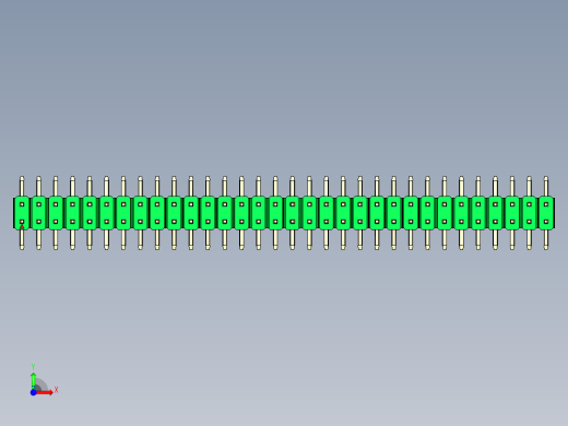彩色公排针 100mil 2.54mm 系列-DS1022_green_64p_100mil_TypeSMT_rev1.0前视缩略图