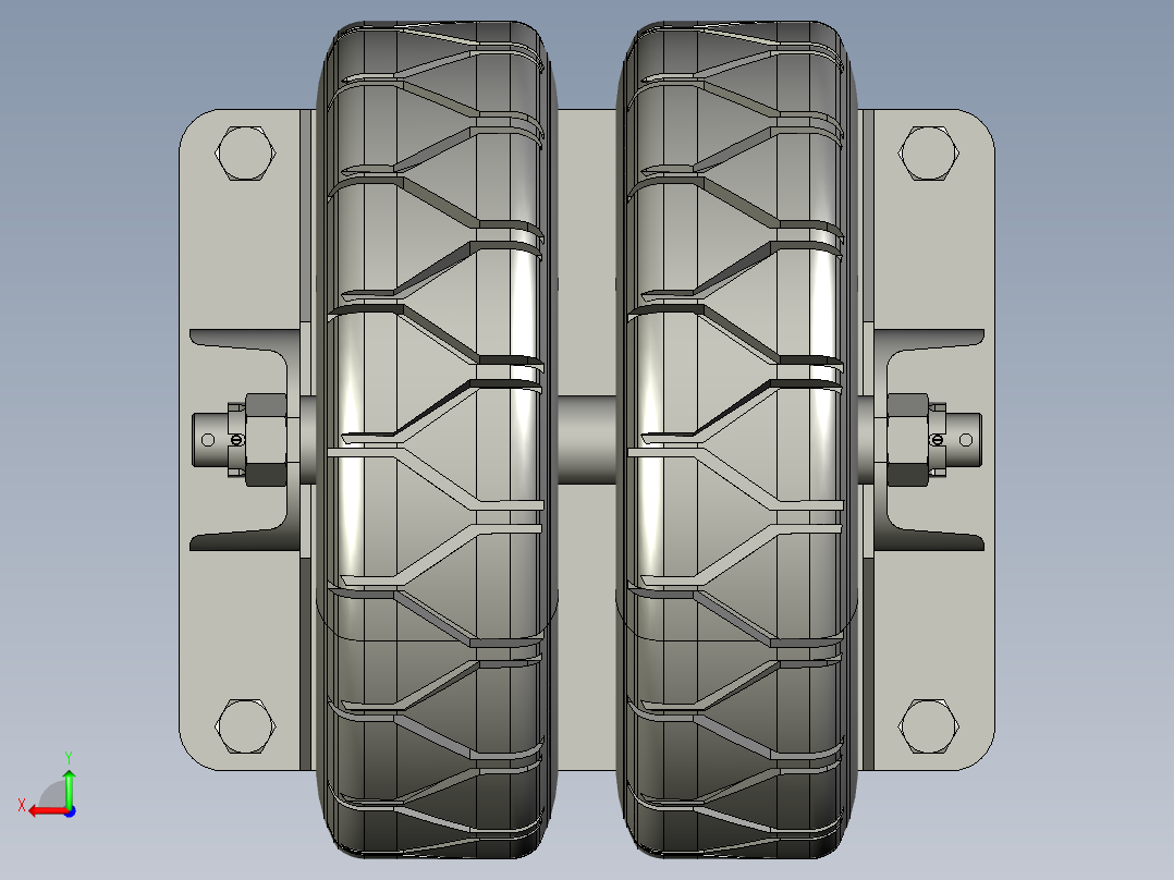 轮盘脚轮(1)后视图