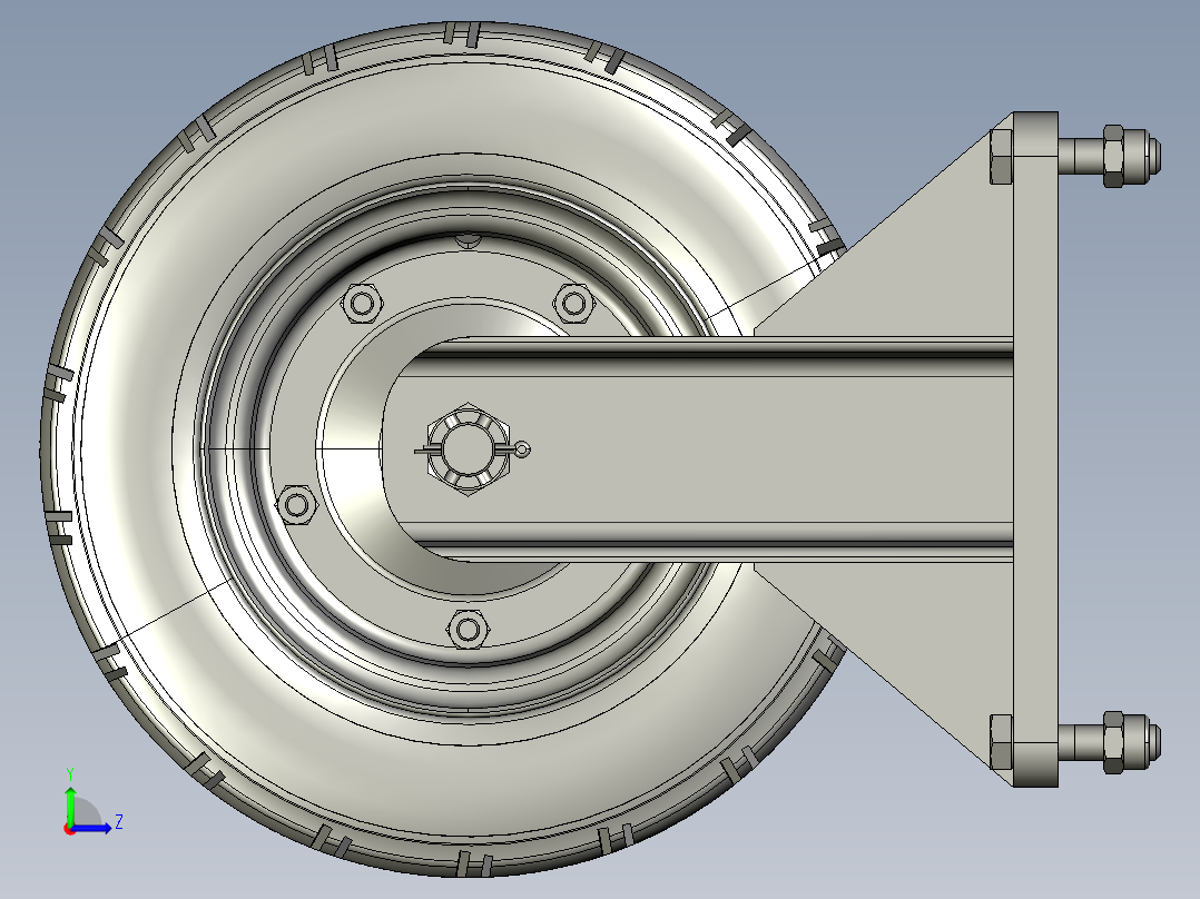轮盘脚轮(1)左视图