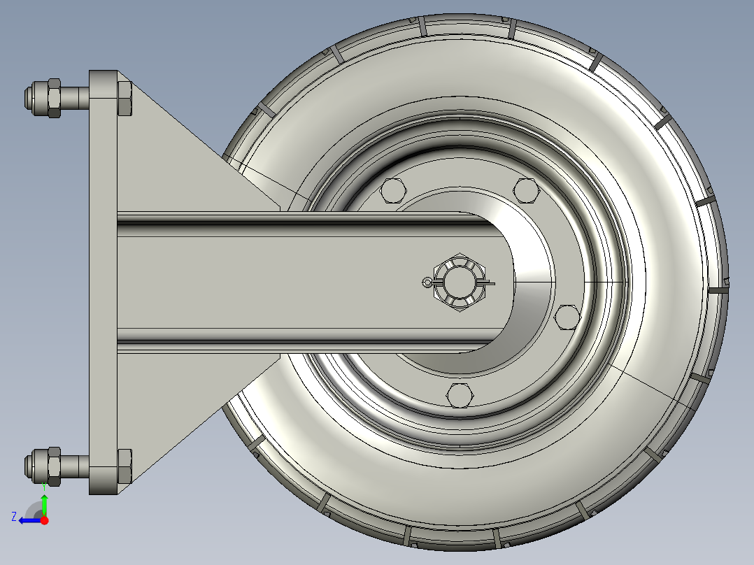 轮盘脚轮(1)右视图