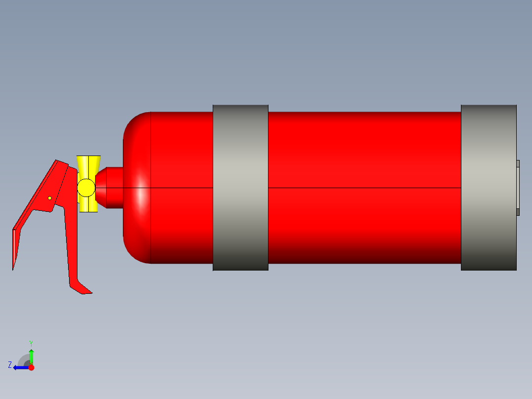 灭火器2公斤右视图
