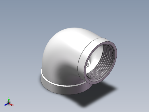 弯头-异径内丝 DN40-DN32正等轴测缩略图