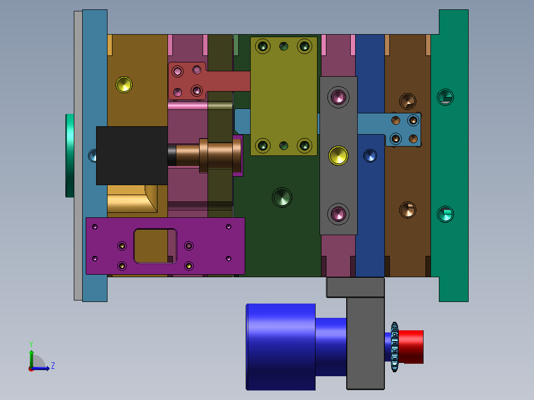 全3D螺纹模具左视图