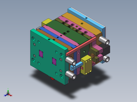 全3D螺纹模具正等轴测缩略图