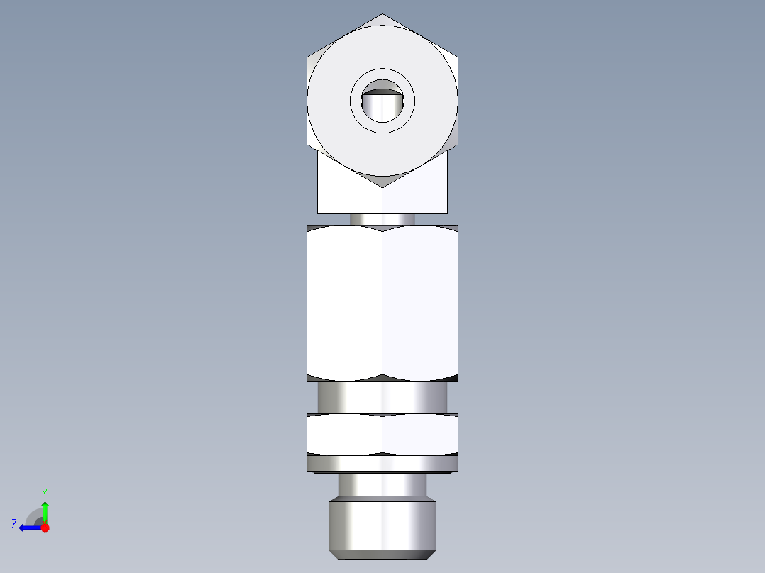 卡套式工业通用硬管接头EO_Assembled_adjustable_standpipe_elbow_EVW06LM71右视图