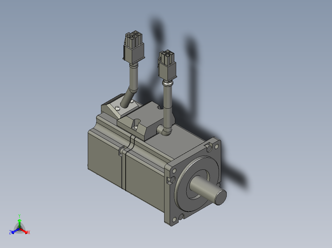 400W MSMD伺服马达正等轴测图