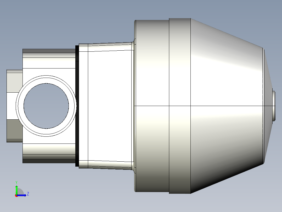 1DKMDCCP NC 气动隔膜阀，常闭，与男性的两端，用公制系列左视图