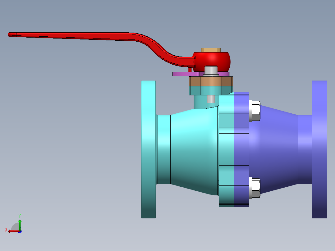 水控制阀后视图