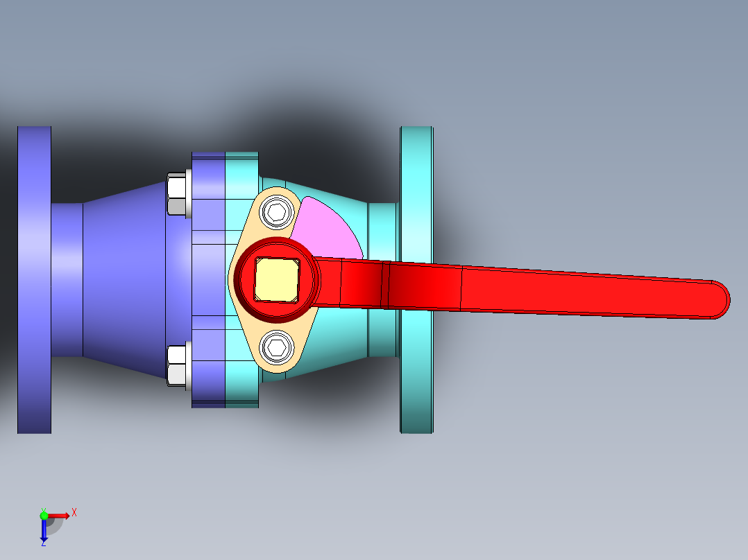水控制阀俯视图