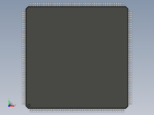 元器件3D封装LQFP208_FPT-208P-M0690前视缩略图